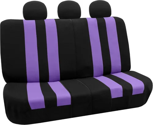 Miniatura 50 de FH Group - Juego completo de fundas para asientos de auto con rayas llamativas, ajuste universal para asientos delanteros de respaldo bajo, Verde