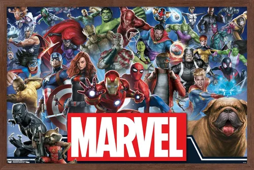 Miniatura 18 de Trends International Marvel Comics - Póster de pared de héroes del universo Marvel, 14.725 x 22.375 pulgadas, versión enmarcada de madera de granero