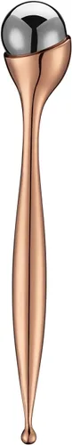 LISAPACK Varita de rodillo de crema de ojos de metal, masaje facial, masajeador facial para aplicador, reduce la hinchazón (oro rosa)