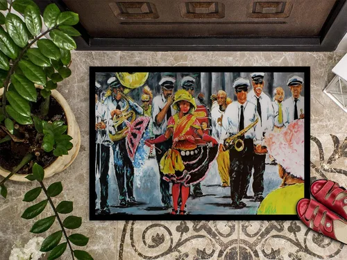 Miniatura 2 de Caroline's Treasures MW1224MAT - Felpudo de Mardi Gras Dancing in the Streets de 18 x 27 pulgadas, tapete para puerta delantera, para interiores