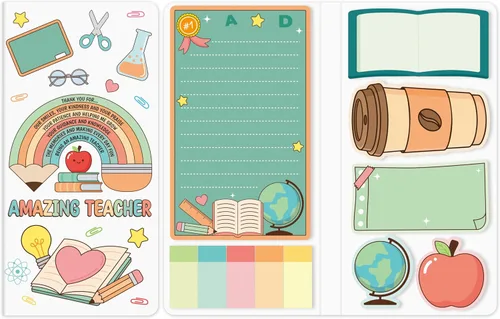 Miniatura 10 de B1ykin Lindo Conjunto de Notas Adhesivas - Bloc de Notas Autoadhesivas con Forma de Videojuego de Subir de Nivel, 550 Hojas de Páginas de Memo