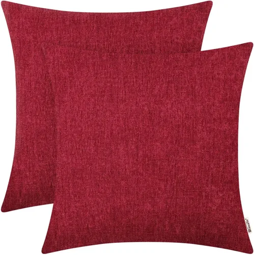 Miniatura 18 de BRAWARM Fundas de almohada 40x40 cm - Paquete de 2 fundas de almohada de chenilla negra, fundas de almohada de chenilla suave teñida sólida