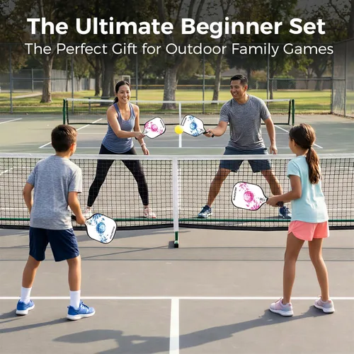 Miniatura 6 de X Blazerstar - Juego de 2 palas de pickleball aprobadas por USAPA, raquetas de fibra de vidrio con 4 bolas duraderas para exteriores y 1 bolsa, Azul