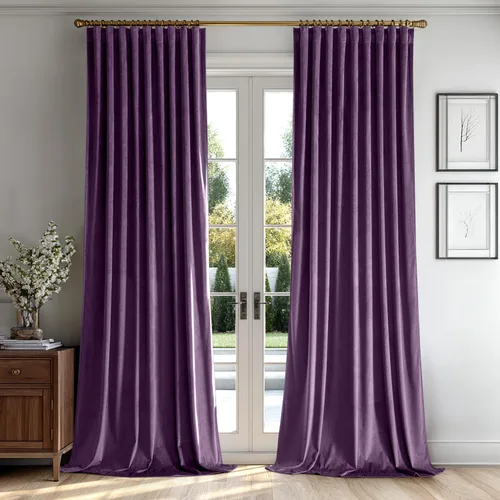 Miniatura 14 de MIULEE Cortinas de Terciopelo Negro de 84 Pulgadas de Largo 2 Paneles - Cortinas de Ventana con Pliegues Pinzados de Lujo que Oscurecen