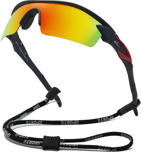 Miniatura 10 de Bevi Polarized Sports Sunglasses TR90 Unbreakable Frame for Men Women Running Cycling Golf Baseball Amarillo Azul