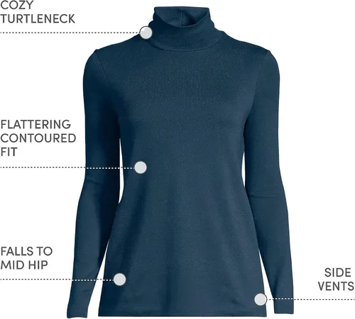 Miniatura 8 de Lands' End Supima - Suéter de cuello alto y mangas largas para mujer