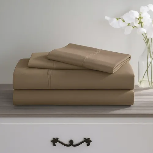 Miniatura 2 de SHERA'S BEDDINGS Juego de sábanas para sofá cama tamaño matrimonial (54 x 72 + 4 pulgadas), 4 piezas de calidad egipcia, 600 hilos, color gris pardo