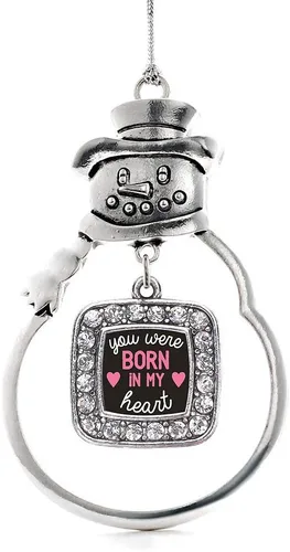 Miniatura 89 de Inspired Silver - Adorno de rodillo de reina - Adorno cuadrado de plata con muñeco de nieve con joyas de circonita cúbica
