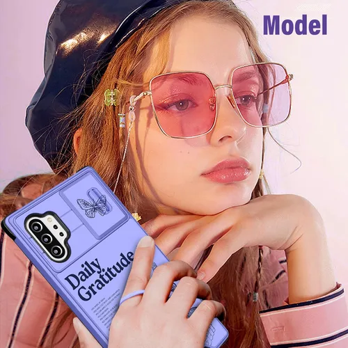 Miniatura 6 de Funermei Funda para Samsung Galaxy Note 10 Plus - Funda para Mujeres Chicas Lindas Cubierta Mariposa Femenina Estética Púrpura Mariposa Diseño Único