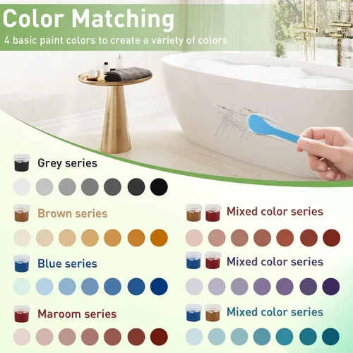 Miniatura 2 de Kit de reparación superficial PIBEIBUK para bañeras, azulejos, encimeras - Corrige esquirlas, grietas, arañazos, agujeros