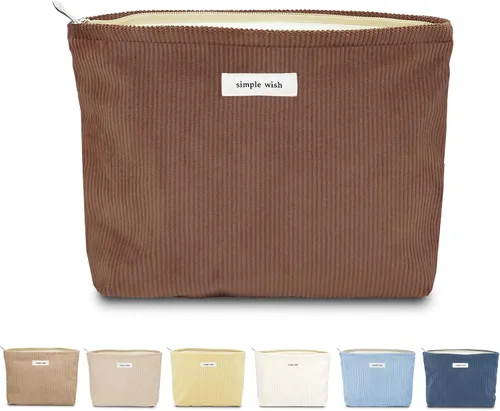 Miniatura 25 de Sminra Bolsa de Maquillaje Bolsa de Cosméticos Bolsa de Aseo de Lona Preppy para Mujeres Linda Bolsa con Cremallera Organizador Accesorios de Viaje