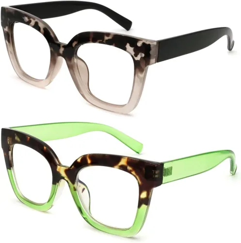Miniatura 11 de Gafas de lectura de ojo de gato de gran tamaño para mujer, lentes de bloqueo de luz azul para computadora, estilo retro negro