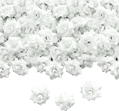 Miniatura 12 de 120 unidades de rosas artificiales de seda, cabeza de rosa falsa, cabezas de rosas para el día de San Valentín, bodas, centros de mesa, día
