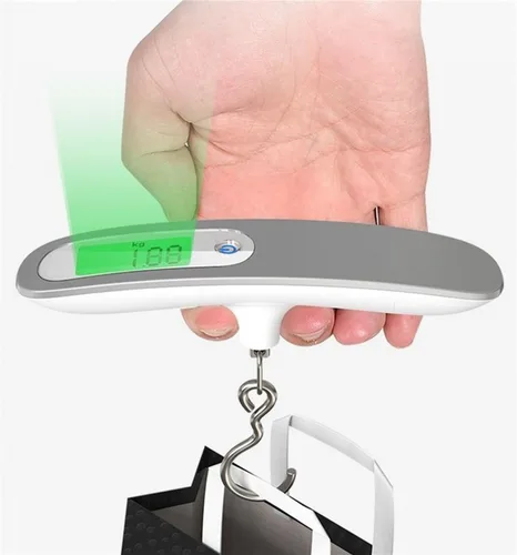 Miniatura 4 de Báscula de equipaje, 110.2 lbs de mano colgando portátil escala de viaje con gancho electrónico equipaje medición de peso digital pesaje
