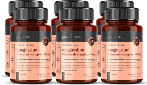 Miniatura 11 de Complejo de magnesio de doble fuerza para todo el cuerpo 1350 mg x 90 comprimidos - 247 mg de magnesio elemental - 6 formas superiores para soporte