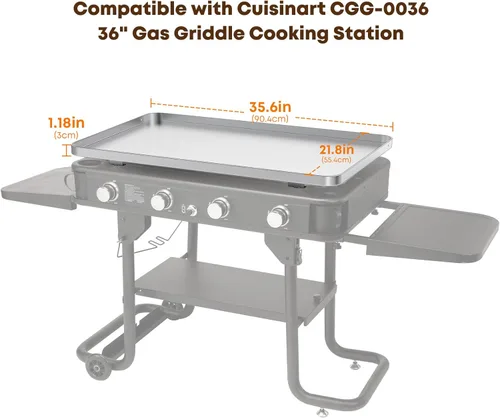 Miniatura 2 de Stanbroil Plancha plana para Cuisinart CGG-0036 parrilla de gas de 4 quemadores de 36 pulgadas, parte superior de repuesto de parrilla de acero