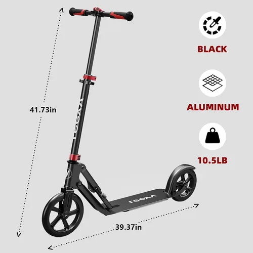 Miniatura 2 de Adult Scooter with Big Wheels Adjustable Height, Foldable Aluminum Frame Smooth Ride for Urban Commuting and Outdoor Fun Suitable for Teens