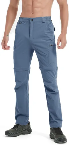 Miniatura 34 de Pantalones de senderismo para hombre, convertibles, con cremallera, ligeros, impermeables, de secado rápido, pesca al aire libre, viajes, safari