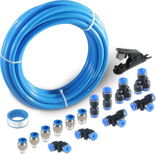 Miniatura 8 de Kit de tubo de aire neumático MSAEIQUN, poliuretano negro, tubo de poliuretano PU, kit de tubería de aire, 6 mm DE x 4 mm DI, 10 metros 32.8 pies