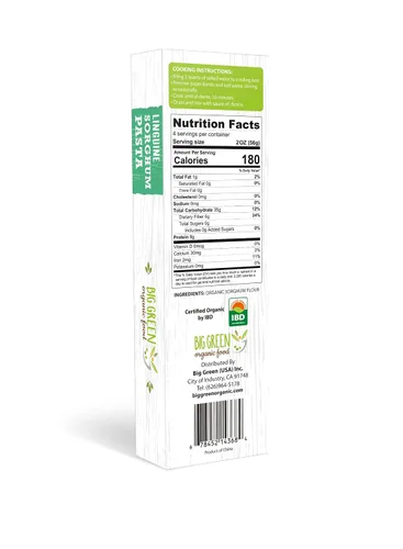 Miniatura 2 de Big Green Organic Food - Linguino orgánico de sorgo, sin gluten, sin lectina, sin OMG, vegano, alternativa de trigo y arroz, 8.8 onzas (paquete de 1)
