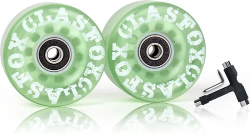 Miniatura 11 de 78A interior o al aire libre 2.559x1.378 in Quad ruedas de patines con rodamientos ABEC-9 8 PC Verde esmeralda