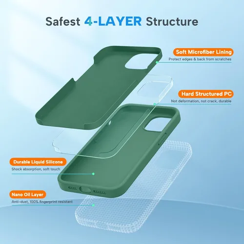 Miniatura 6 de Miracase Funda diseñada para iPhone 13 Pro Max con protector de pantalla, [forro de microfibra suave antiarañazos], funda protectora de silicona