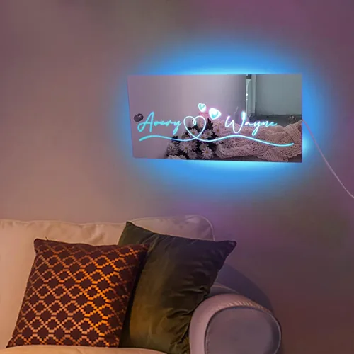 Miniatura 7 de Espejo de dormitorio con nombre personalizado, luz LED, letreros de neón con luces, cumpleaños, boda, fiesta, letrero personalizado para decoración