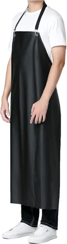 Miniatura 3 de Delantal impermeable de vinilo de goma, 43' para lavavajillas/cocina, resistente a químicos MD006-Negrorojo Rojo- negro
