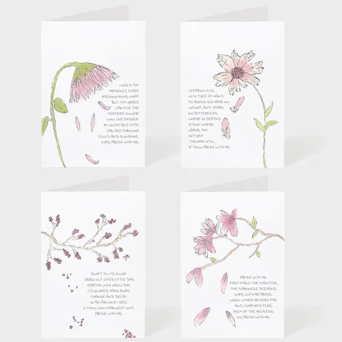Miniatura 2 de Hymns By Hannah - Juego de 4 tarjetas de notas con sobres y sellos adhesivos para sobres, tarjetas de notas de 4 x 6 pulgadas, interior en blanco