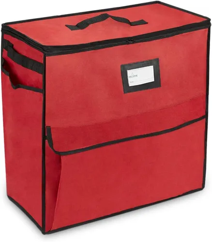 Miniatura 8 de Organizador de Almacenamiento Navideño ProPik, Bolsas de Regalo, Lazos, Cintas y Contenedor de Accesorios de Envoltorio (Rojo)