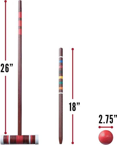 Miniatura 3 de Franklin Sports Juegos de croquet portátiles para patio trasero – Juegos completos de croquet para 4 + 6 jugadores con mazos, bolas de croquet +