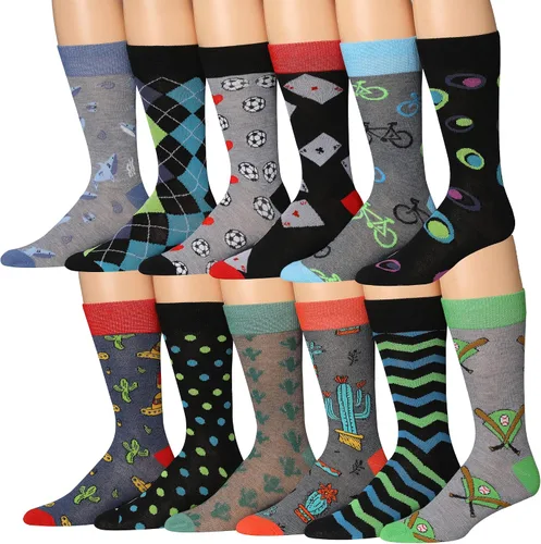 Miniatura 18 de JAMES FIALLO Calcetines de vestir para hombre, calcetines de vestir para hombre, estilo casual, coloridos, divertidos, novedosos, a la moda, paquete