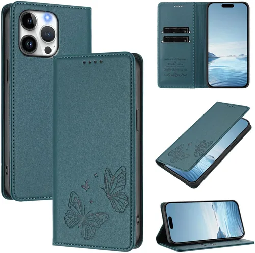 Miniatura 22 de Butterfly Embossed Leather Wallet Flip Case for Motorola Moto E22i 4G, Magnetic Closure, RFID Blocking Cover, Card Holder Black.