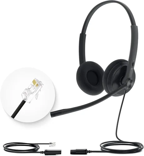 Miniatura 11 de Auriculares de teléfono Yealink para teléfonos de oficina YHS34 Lite QD a RJ9 con cable compatible con Poly Snom Grandstream Teléfonos
