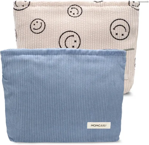 Bolsa de maquillaje de pana, bolsa cosmestic de gran capacidad para mujeres y mujeres, organizador de maquillaje estético, accesorios con cremallera