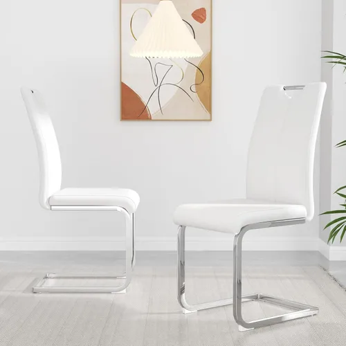 Miniatura 29 de yeag Juego de Sillas de Comedor Modernas de 2 Unidades, Sillas de Cocina y de Sala de Estar con Respaldo Alto, con Patas de Metal Cromado Dorado
