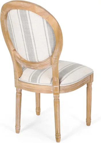 Miniatura 7 de Christopher Knight Home Camille - Sillas de comedor tradicionales de terciopelo, 2 piezas, color gris y blanco brillante Línea gris + natural