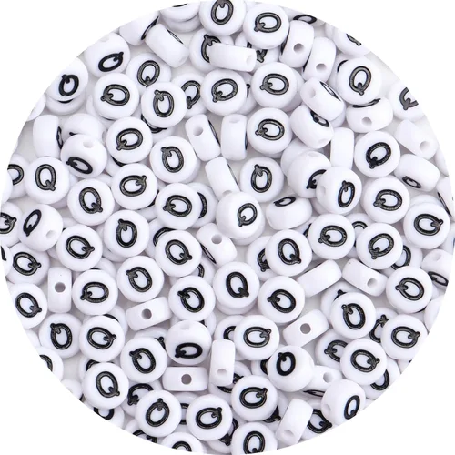 Miniatura 37 de 100 cuentas de letras – Cuentas redondas blancas del alfabeto acrílico de 0.16 x 0.27 pulgadas para hacer joyas, pulseras, collares y llaveros