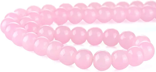 Miniatura 3 de RUBYCA 1 hebra 10MM Jade imitación ronda pintado recubierto de cuentas de vidrio DIY fabricación de joyas bebé rosa