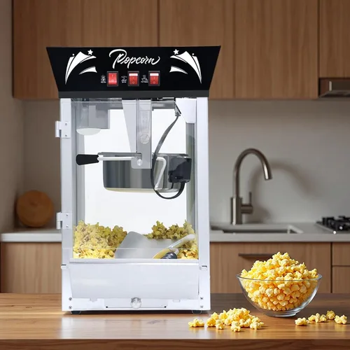 Miniatura 2 de Máquina de palomitas de maíz, máquina de palomitas de maíz estilo teatro de 12 Oz con plataforma de calentamiento, máquina de palomitas de mesa