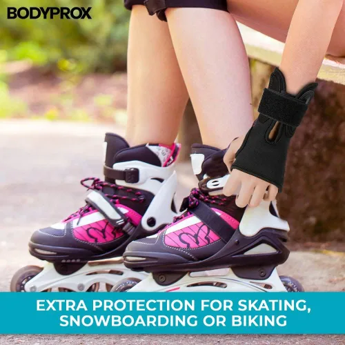 Miniatura 5 de BODYPROX Muñequeras (1 par) para snowboard, monopatín y patinaje en línea, protector de muñeca de protección deportiva