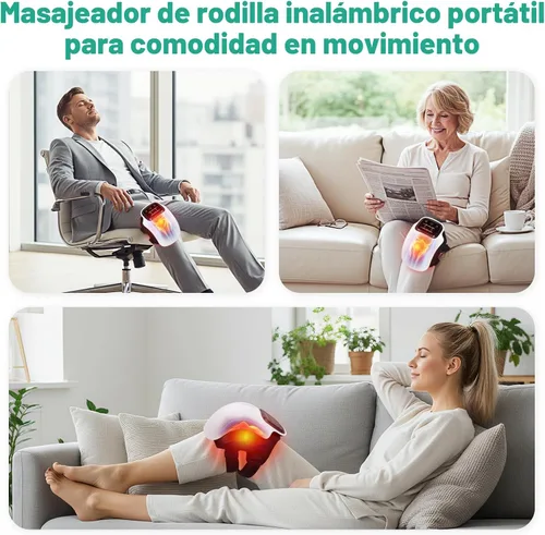 Miniatura 7 de Medcursor - Masajeador de rodilla, masajeador de rodilla calentado inalámbrico con 3 niveles de calentamiento, 3 modos de vibración, pantalla LED