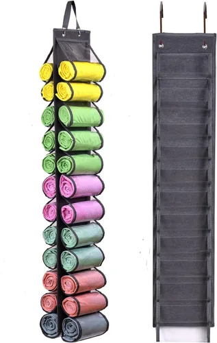Bolsa de almacenamiento para leggings con colgador, puede contener 24 leggings o camisas, compartimento de almacenamiento para jeans, organizador de