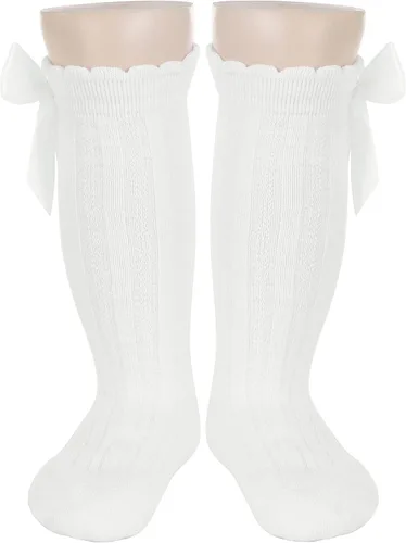 Miniatura 9 de Century Star Baby Girls Bow Knee High Socks Toddlers Ruffled Tube Socks Infant Long Stockings