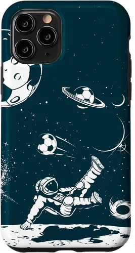 Miniatura 27 de Funda para iPhone 16 para teléfono de fútbol, amante del fútbol, jugador de fútbol espacial, funda de astronauta