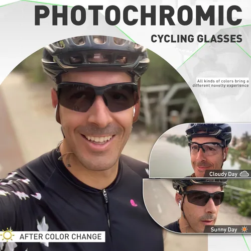 Miniatura 2 de KAPVOE Photochromic Sports Sunglasses for Men Women Cycling Sunglasses UV400 Protection MTB BMX Running Riding Bike K87 02