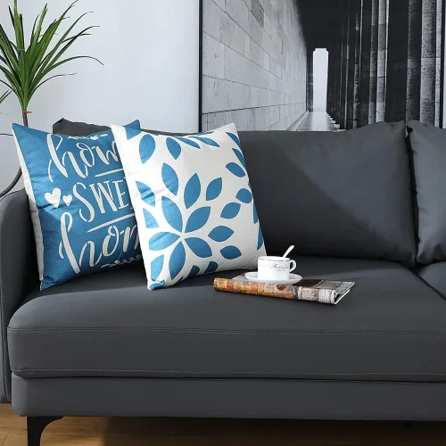 Miniatura 2 de Fundas de almohada de 18 x 18 pulgadas, fundas de almohada cuadradas de 18 x 18 pulgadas, juego de 4 fundas de almohada cuadradas bohemias y Azul
