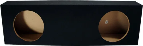 Miniatura 2 de American Sound Connection Caja de subwoofer doble de 12" estándar para camiones de cabina regular, caja de madera MDF de 5/8" - Negro