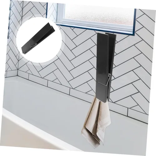Miniatura 4 de STOBAZA Toallero de baño para toallas de mano grandes, clip de montaje en pared que ahorra espacio