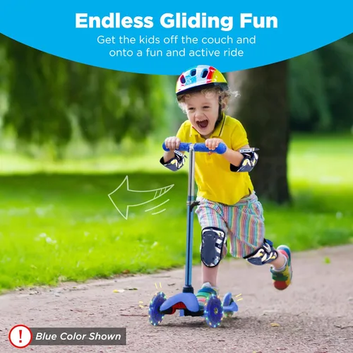 Miniatura 3 de Best Choice Products Patinete Mini para niños con ruedas iluminadas, altura ajustable con barra en T, freno de pie - Negro